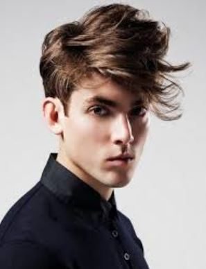 touseled upstyled mousse product gel spring summer 2015 long angular hairstyle mens side