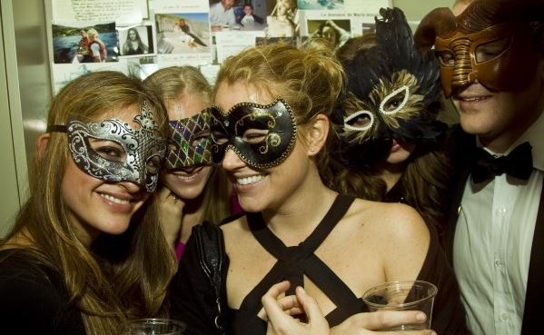 house_party_girls_night_ladies_men_black_tie_champagne_girls_glasses_smiling_cheers_masks