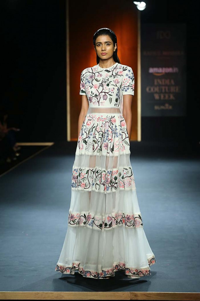 rahul mishra autumn winter 2015 runway collection couture indian amazon india fashion week white dress embroidery