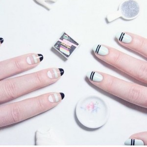 nails 2016 nail art trends fall 2015 winter negative space stripe design pattern white nude ideas