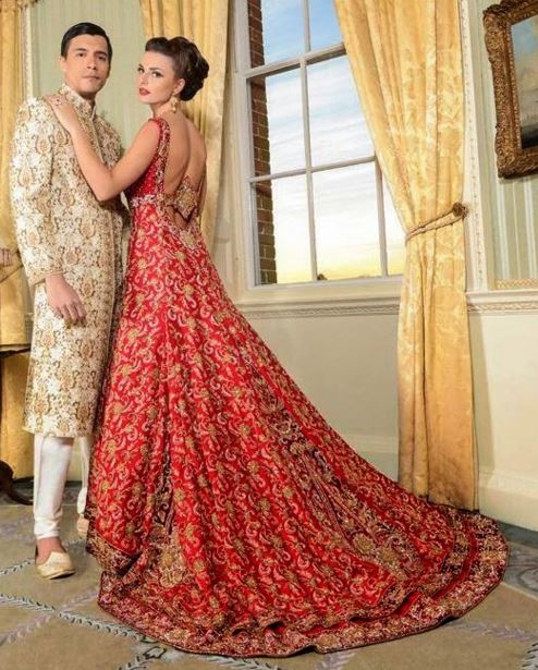 BridalTrunk - Online Indian Multi Designer Fashion Shopping PEACH TRAIL GOWN