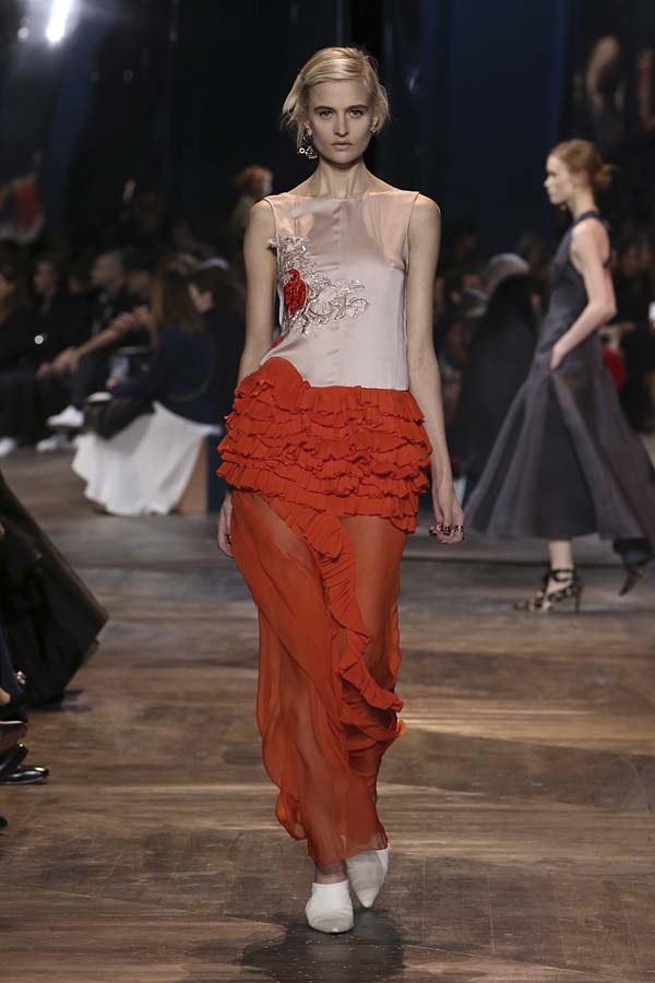 dior-spring-summer-2016-couture-outfit-41-red-frill-skirt-sheer-top