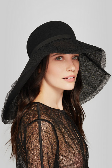 winter-accessories-latest-trends-women-hats-caps-black-lace-wide-brim-hat