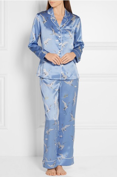 women-ladies-sleepwear-nightwear-silk-satin-collared-pajama-set-blue