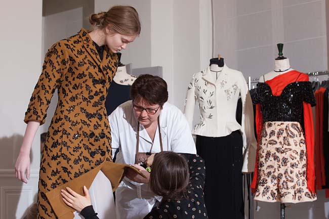 Dior Couture Spring 2016 Fashion Week Behind the Scenes Dress Embroidery Details