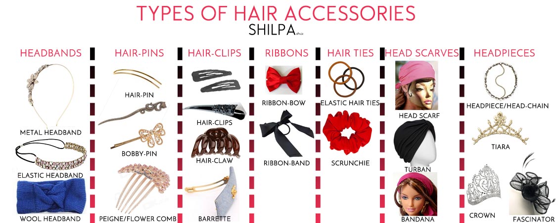 Hair on sale accessories names