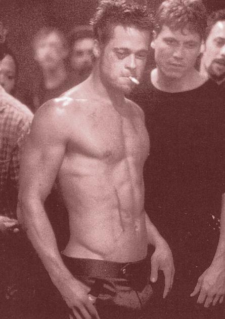 brad-pitt-best-hollyood-actor-six-pack-6pack-topless-hot-male-fight-club-hottest-abs-retro