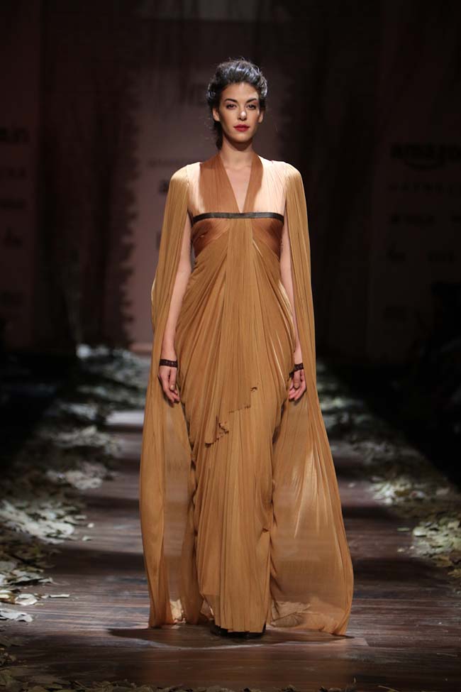 shantanu-nikhil-aw16-dress-aifw-amazon-india-fashion-week-2016-autumn-winter gown (3)-beige-grecian