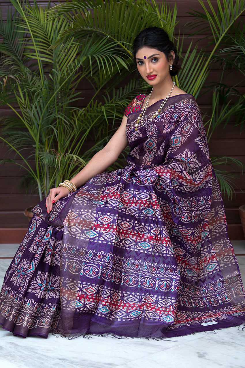 bharatsthali-types-of-silk-sarees-indian-ethnic-wear-fashion-style (5)-Tussar Silk