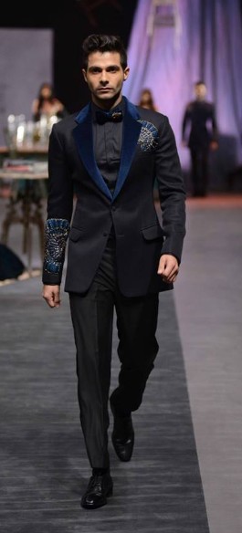 Best-indian-wedding-suit-for-groom-designer-manish- malhotra-navy-blue-jacket-2016