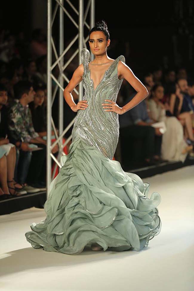 gaurav-gupta-india-couture-week-collection-2016-dress (12)-green-grey-ruffle-mermaid-gown