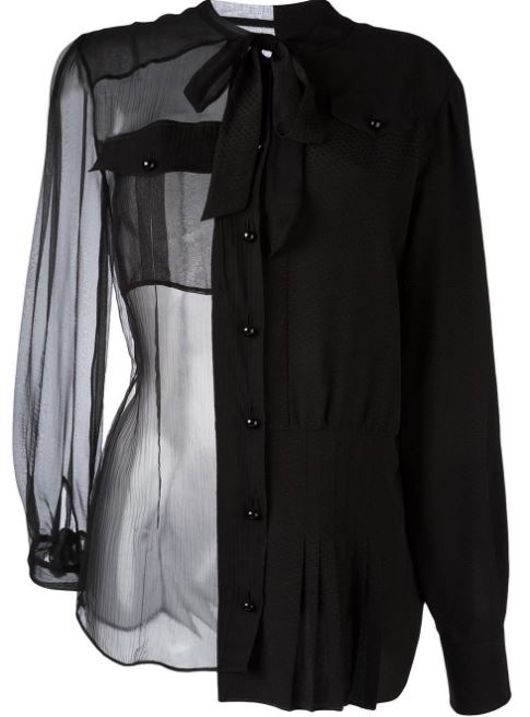 MAISON MARGIELA sheer bow detail shirt black