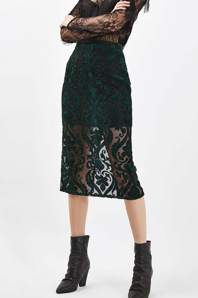 Velvet-best-shopping-ideas-burnout-skirt-green-trend