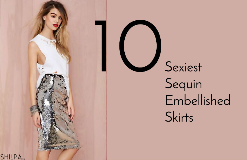 sequin-embellished-party-skirts-for-women-winter-2017-fashion