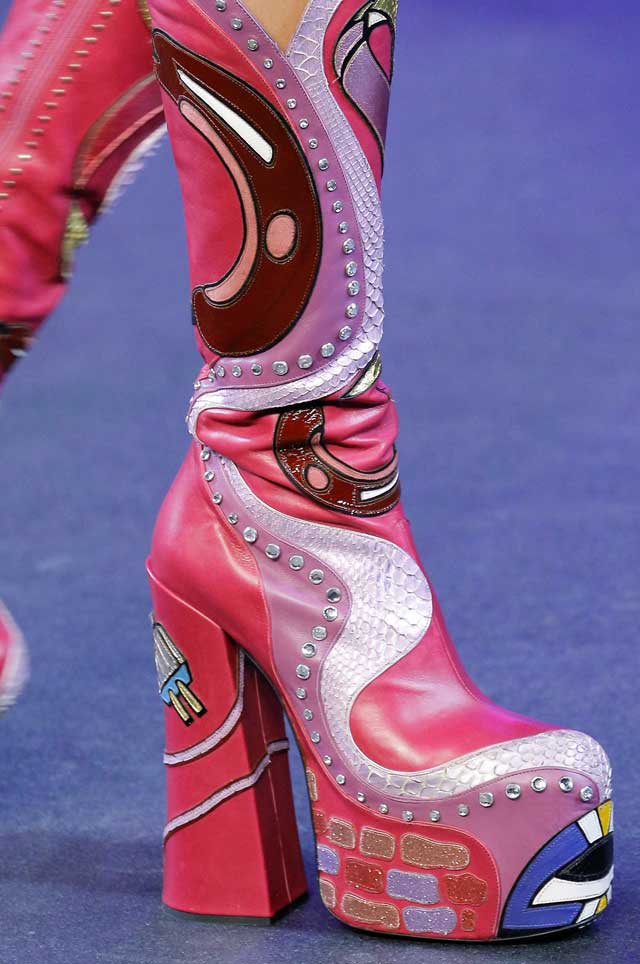 marc-jacobs-printed-pink-patterned-statement-boots-spring summer shoe trends-2017