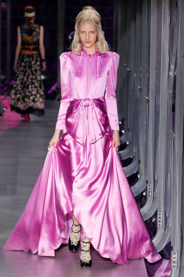 gucci fw17 rtw fall winter 2017 2018 collection 54 satin gown shoes