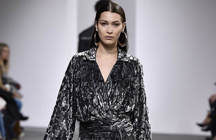 Michael Kors Fall Winter 2017-collection-bella-hadid-fw17-dresses-black-wrap-dress