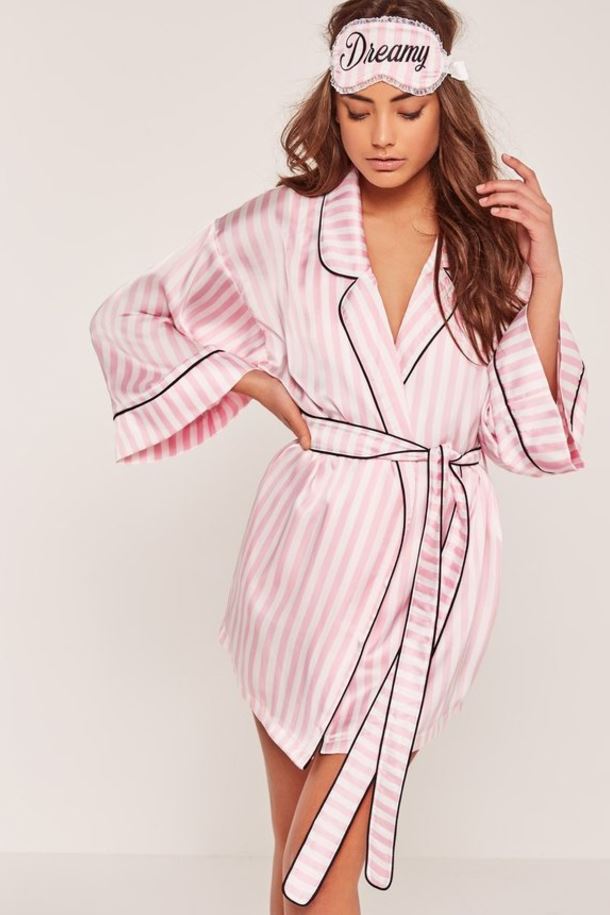 ladies victorias-secret-pink-robe-satin-sexy-night-wear-womens-sleepwear-essentials