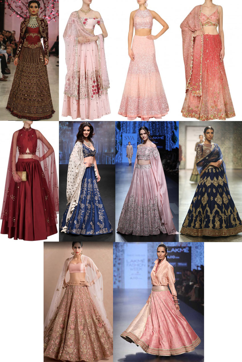 best indian designer engagement dresses Lehengas bridal fw17 18
