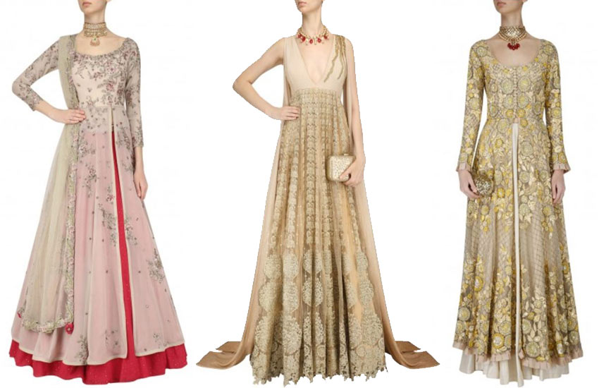 Designer Gowns for Engagement Ceremony with Dupatta