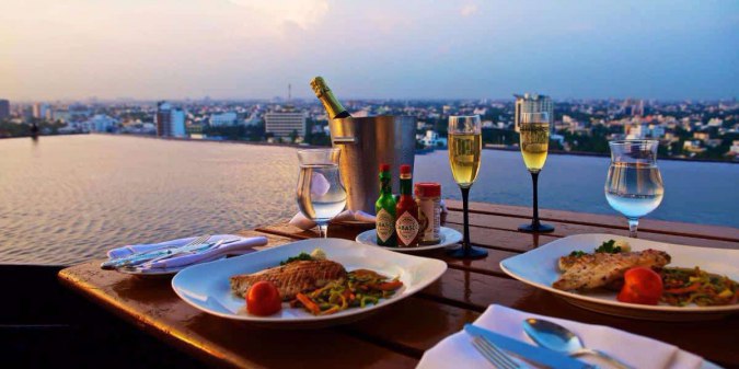 The Crown- zomato-infinity-pool-romantic-rooftop-restaurant-in-chennai-romantic-candle-light-dinner