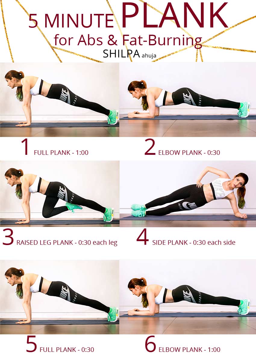 easy-six pack exercise 6 pack abs at home-5 minute PLANK workout routine