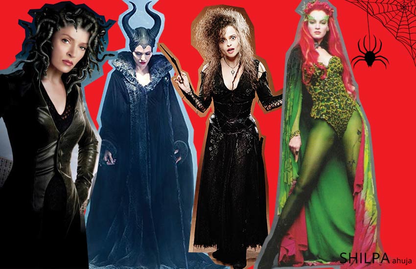 creative-halloween-costume-ideas-movie-villains-maleficent-bellatrix-poison-ivy-medusa