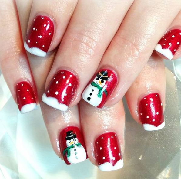 top-popular-red-snowman-winter-snow-nail-art-designs-ideas-tips-trends