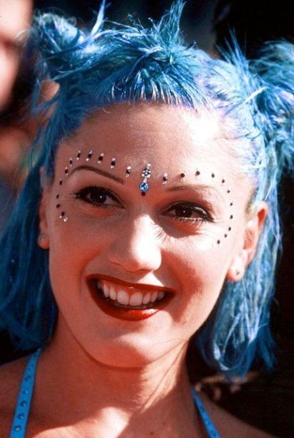 90s-fashion-icon-gwen-stefani-rhinestone-makeup-look-celeb-style