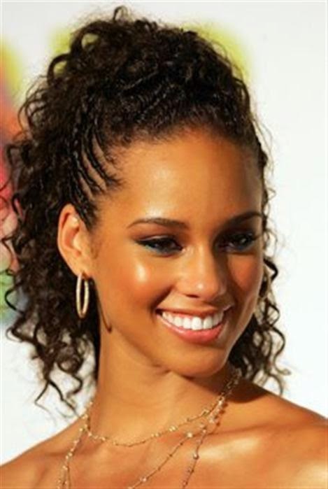 Braided-pony-Hairstyle-Curly-Hair-celebs-quick-simple-hairdo