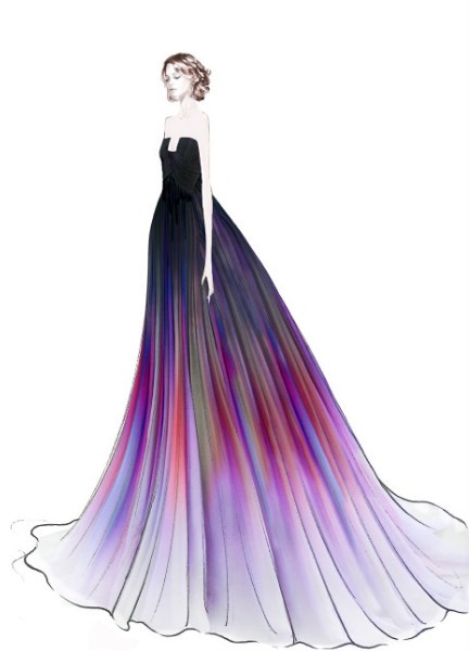 designer-elie-saab-illustration-strapless-colorfull-ball-gown