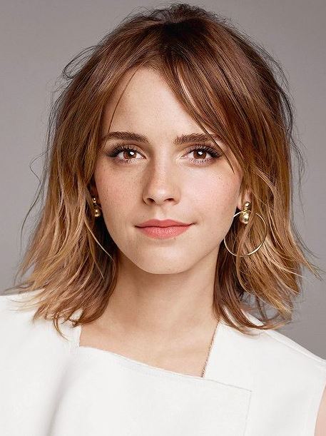 emma watson-dark-brown-hair-balayage-highlights