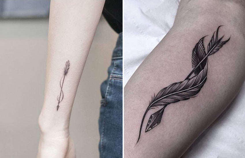 16 Beautiful Feather Tattoos - fashionsy.com