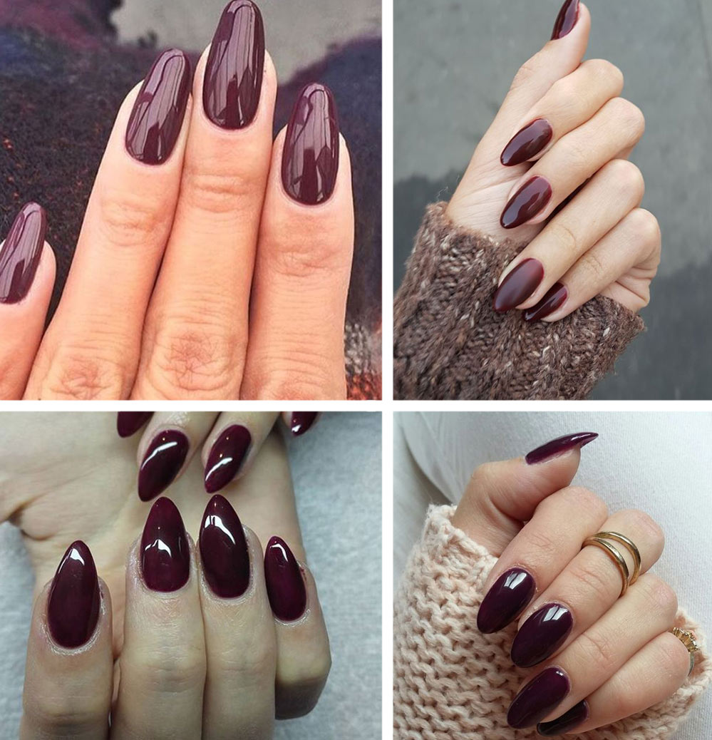 burgundy-almond-nails-nail-shapes-different-types-latest-nail-paint