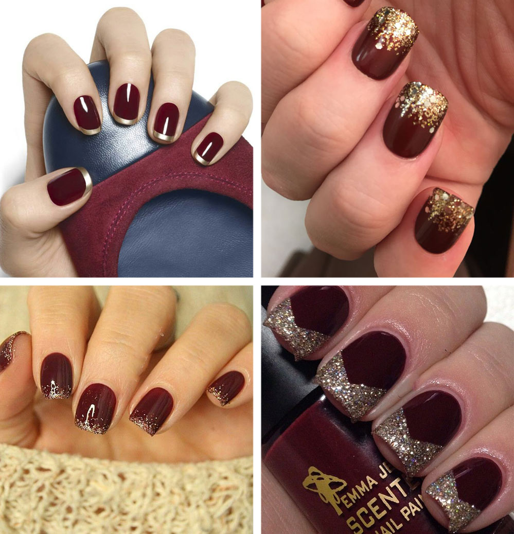 19 top Burgundy Red Nails Gold ideas in 2024