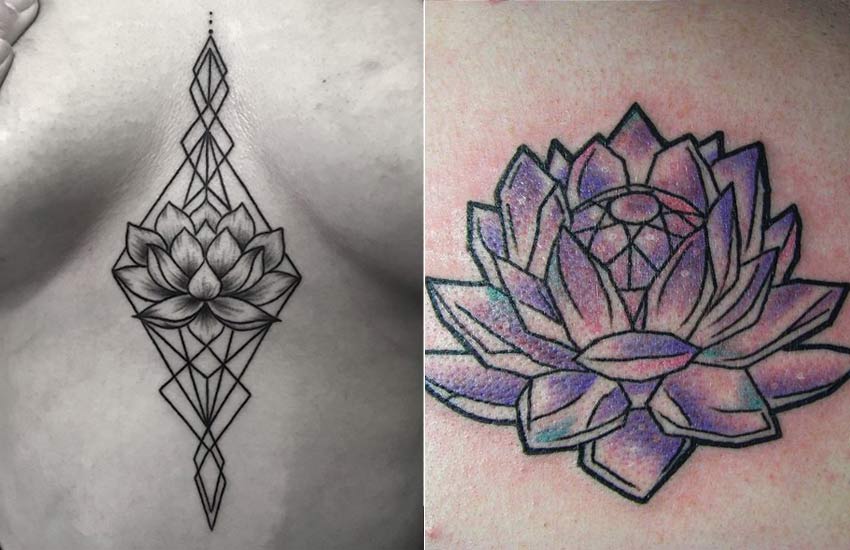 Tattoo uploaded by JenTheRipper • Geometric lotus tattoo by Emrah Ozhan  #fineline #EmrahOzhan #blackandgray #blackandgrey #finelineblackandgrey  #minimalistic #linework #small #geometric #flower #lotus • Tattoodo