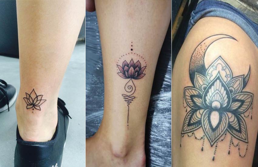 lotus flower tattoo ideas 3 leag ankle thigh tattoos