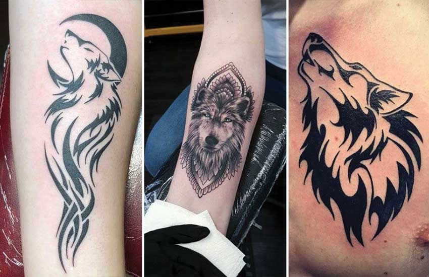 Wolf In Tribal Design Best Temporary Tattoos| WannaBeInk.com