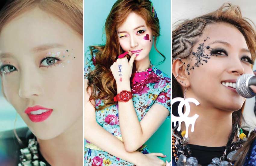 korean-kpop-idol-fashion (6)-makeup-face-glitter-stickers-boa