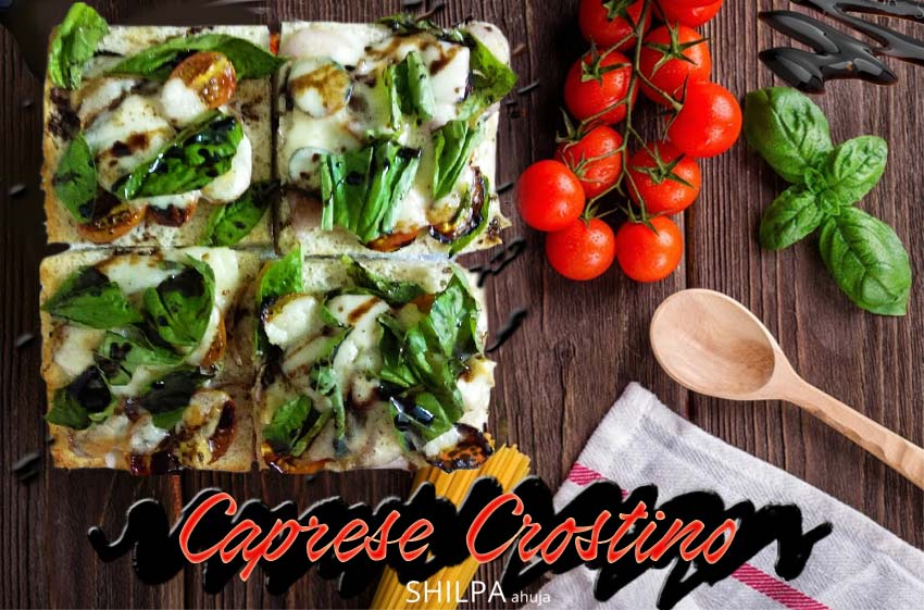 caprese-crostini recipe italian cuisine basil cherry tomato mozzarella balsamic glaze