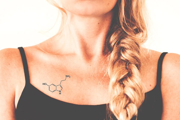 small chemistry serotonin happiness depression tattoo sexy 2018 ideas