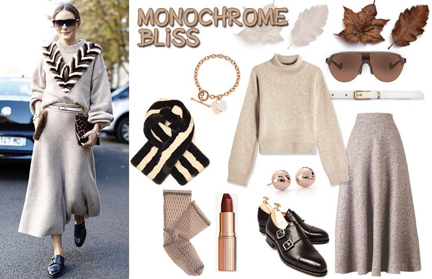 how to wear skirts in fall outfit ideas monochromatic olivia-palermo