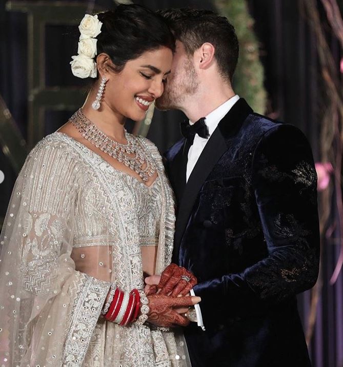 Priyanka Chopra nick Jonas wedding reception marriage dress