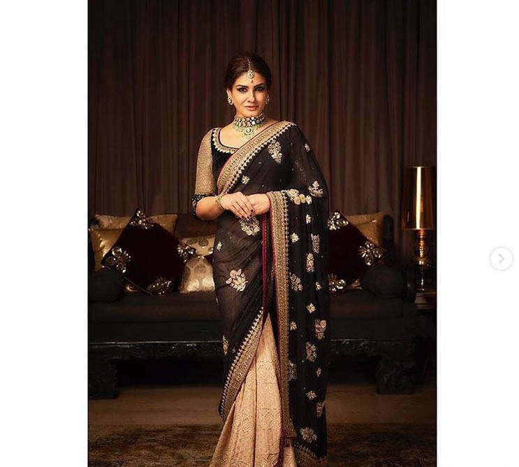 Tarun Tahiliani Top Saree Blouse Design 2019 Raveena Tandon