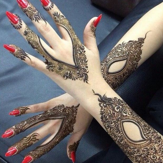 Latest Mehendi Designs Beautiful Trends for Girls asymmetric