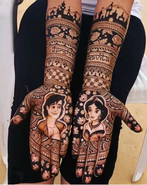 Latest Mehendi Designs Beautiful Trends for Girls asymmetric