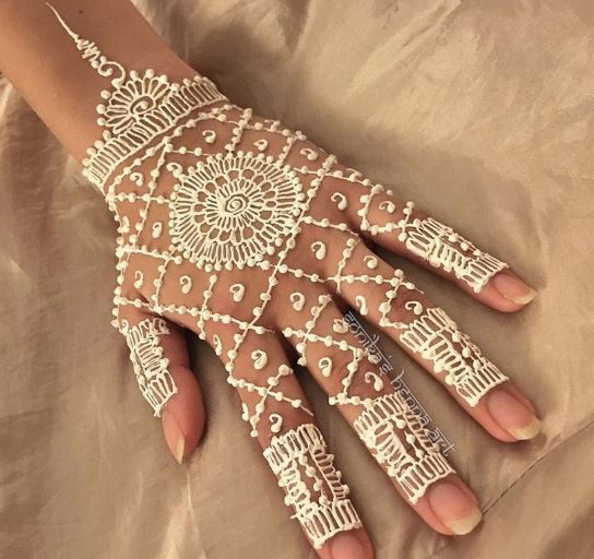 Latest Mehendi Designs Beautiful Trends for Girls white