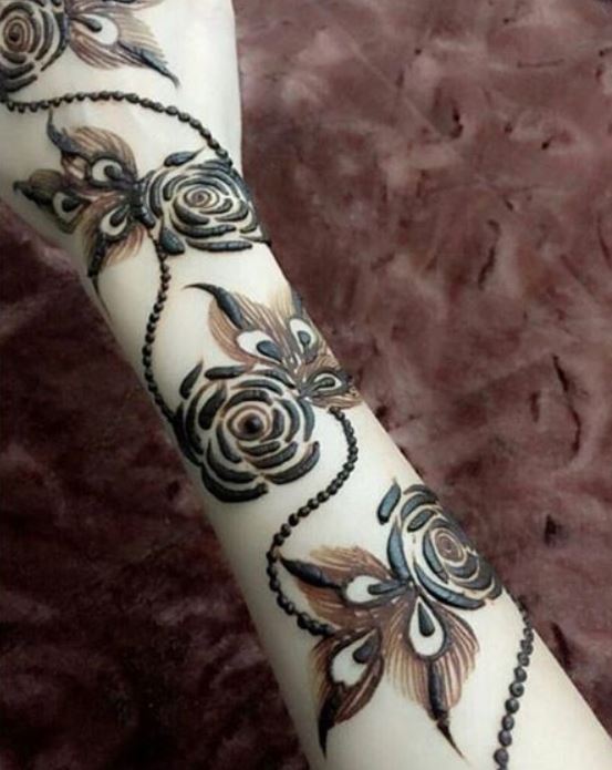 simple mehndi designs for hands rose