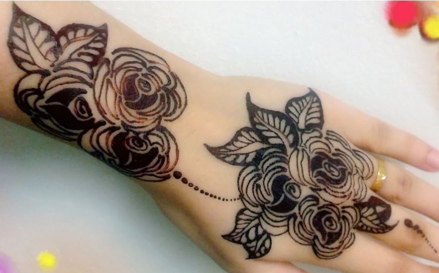 simple mehndi designs for hands roses