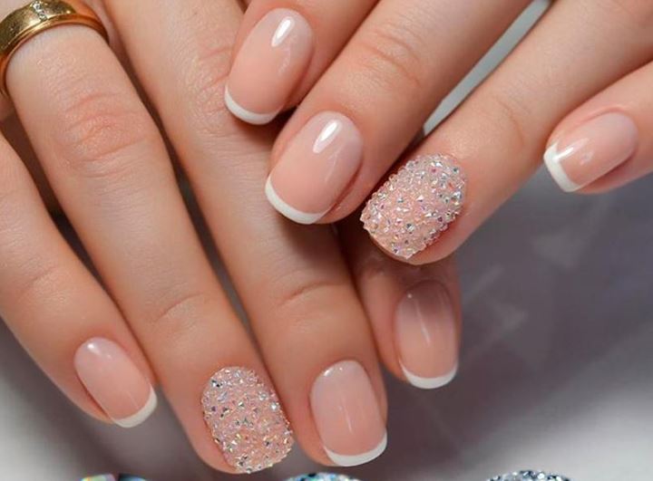 latest Nail Art Ideas 2019 micro rhinestones